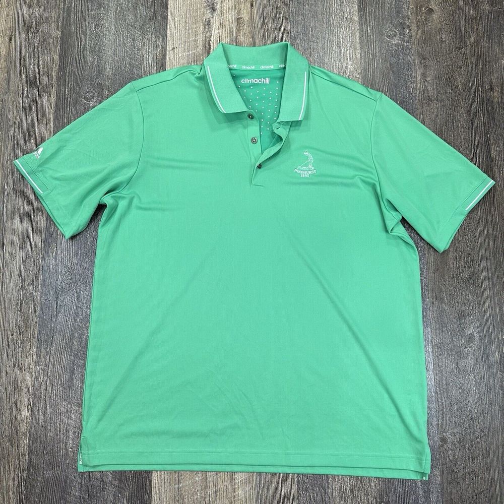 Adidas Climachill Green Golf Polo Shirt Men's Size XL Pinehurst 1895